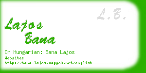 lajos bana business card